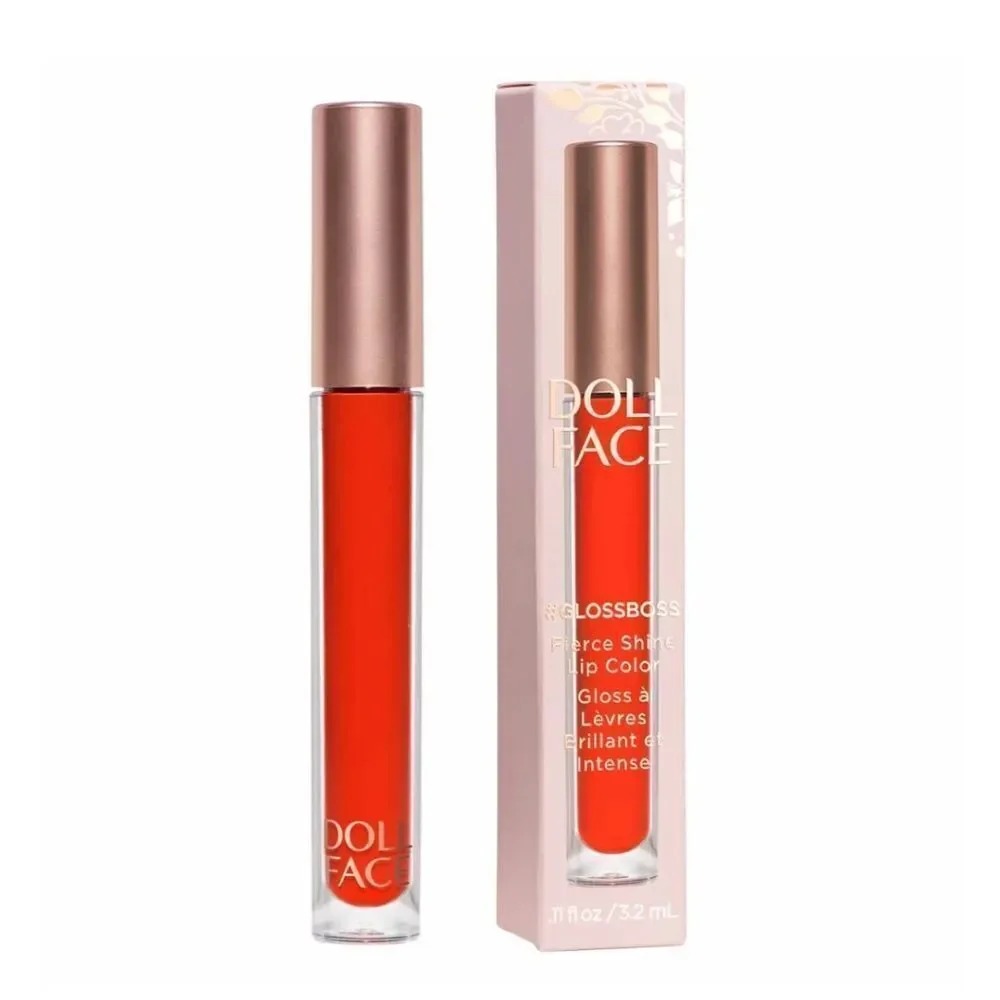 🆕💋Doll Face Bundle Gloss Boss Lip Gloss Shade Fierce Sh - No Filter & Brighter